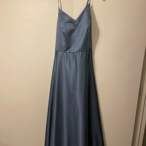 David's Bridal Blue Spaghetti Strap Sundress for Weddings